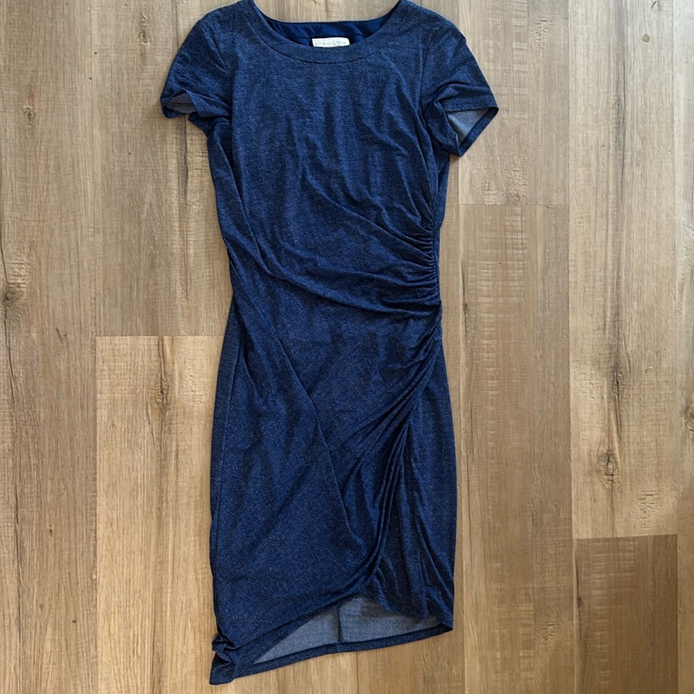 London Times blue t-shirt dress